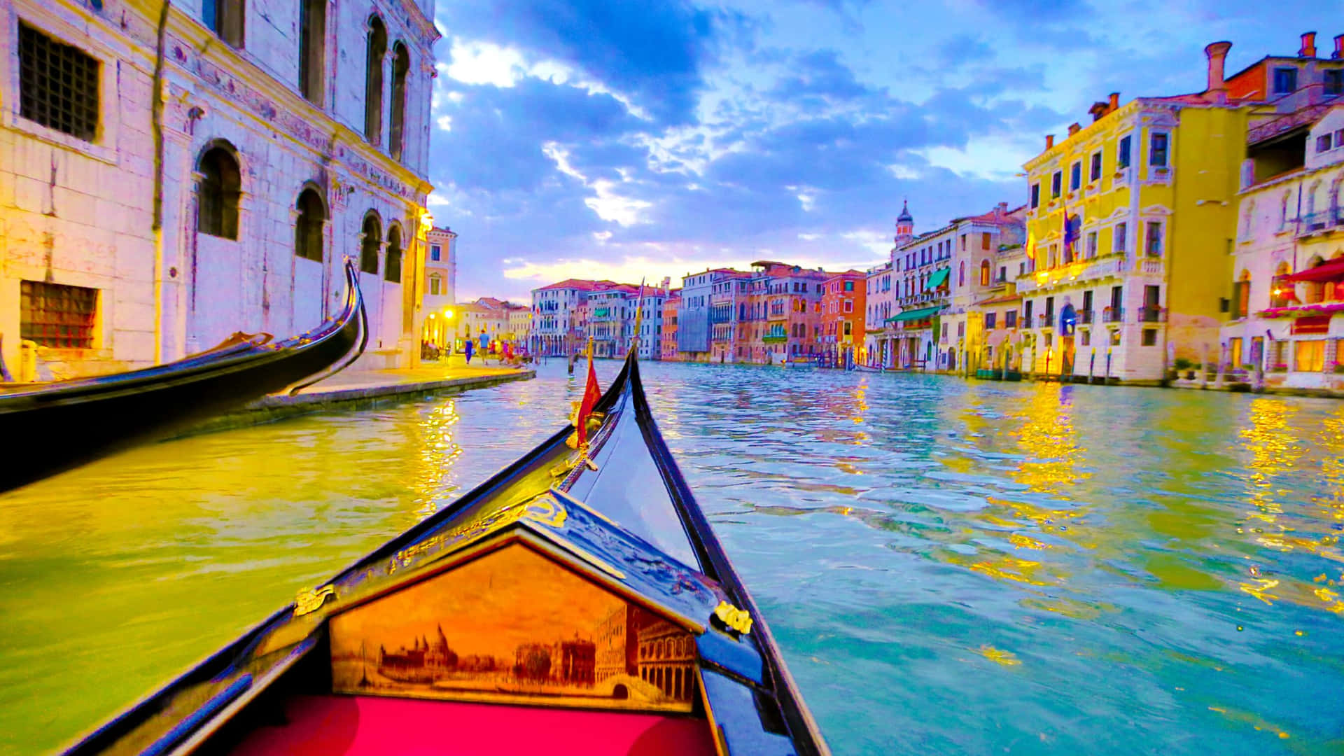 Boat Sailing On Grand Canal Travel Background