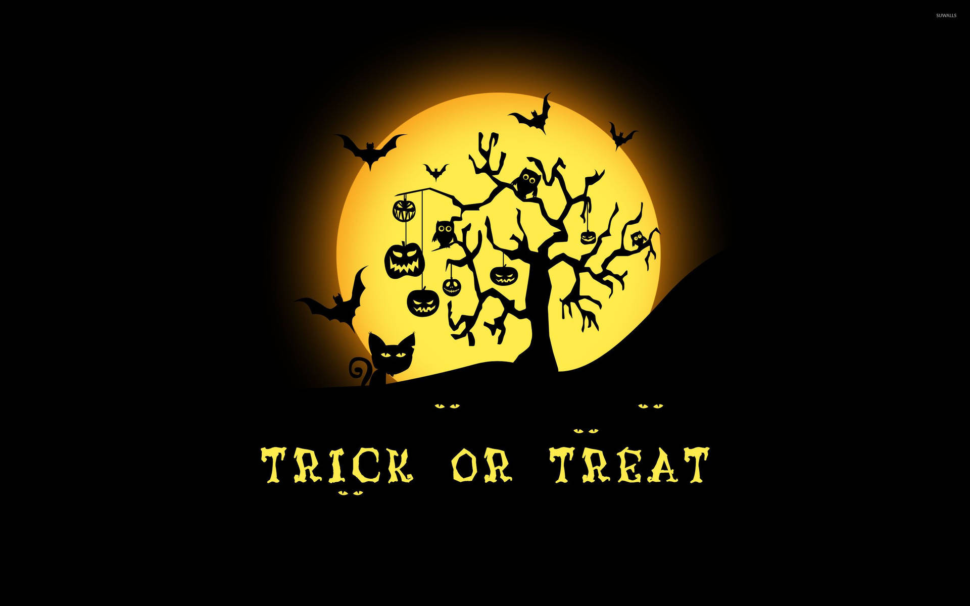 Trick Or Treat Scary Tree Wallpaper