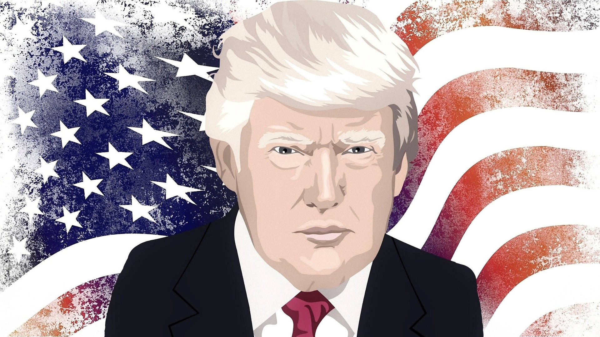 "President Donald Trump on a Star-Spangled Banner" Wallpaper