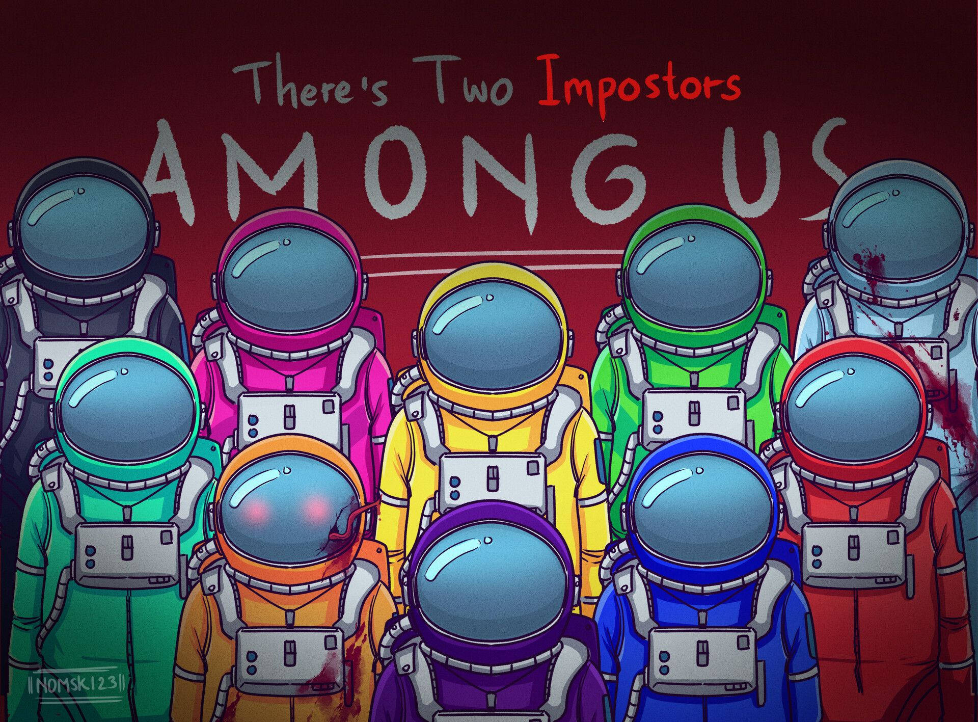 Caption: "Among Us Imposter- Deception and Intrigue in the Space!" Wallpaper