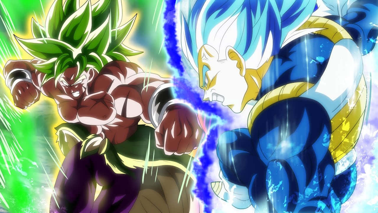 "Battle Lineaments - Vegeta and Broly from Dragon Ball Super Series" Wallpaper