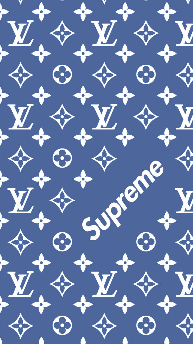 "Experience ultimate luxury with a special collaboration of Louis Vuitton and Supreme." Wallpaper