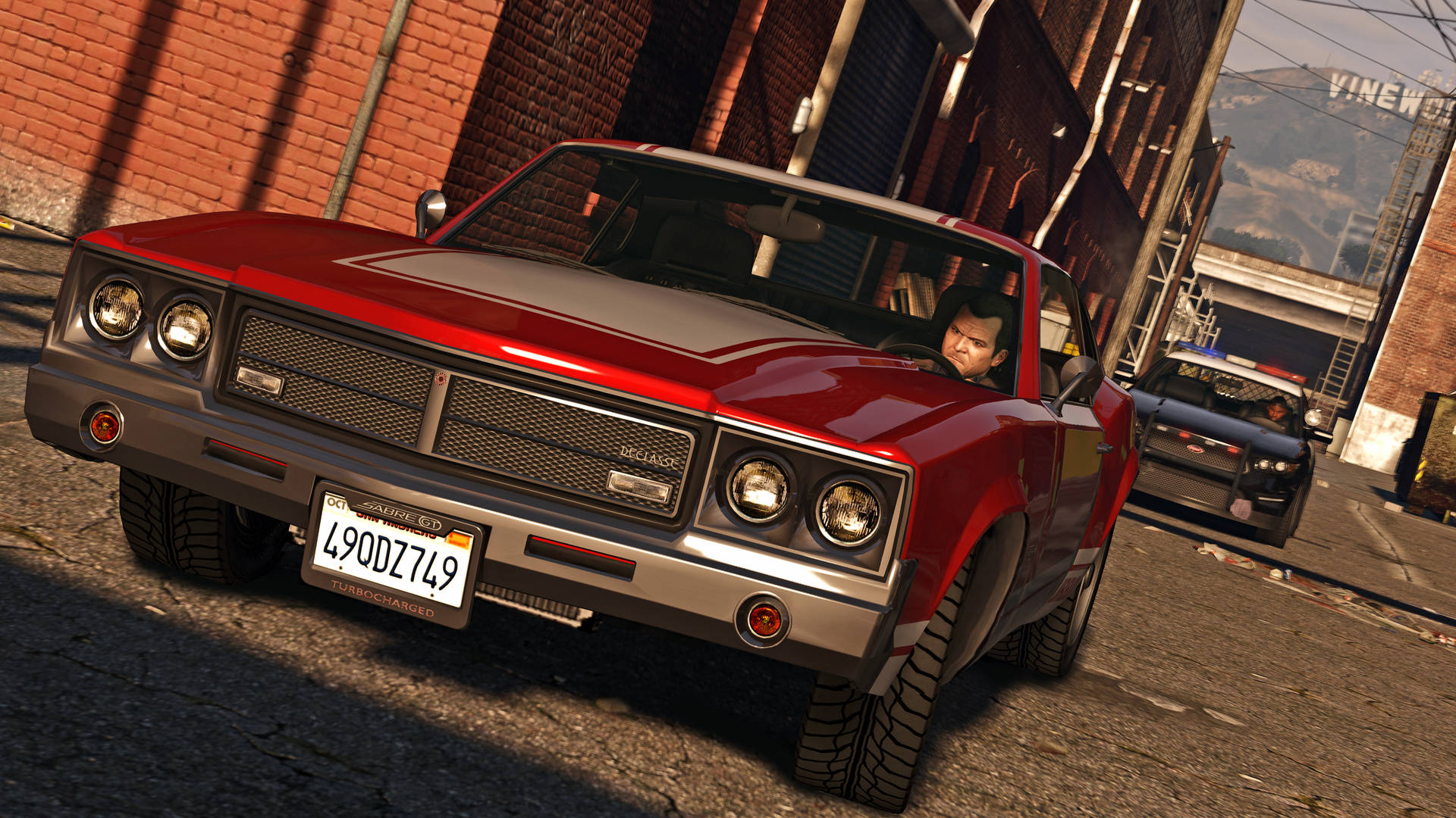 "Intense action scene from Grand Theft Auto V" Wallpaper