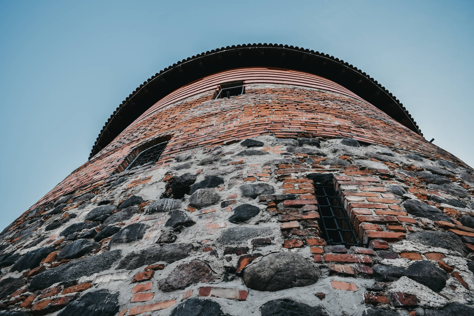 View Of Brick Tower In Lithuania Wallpaper