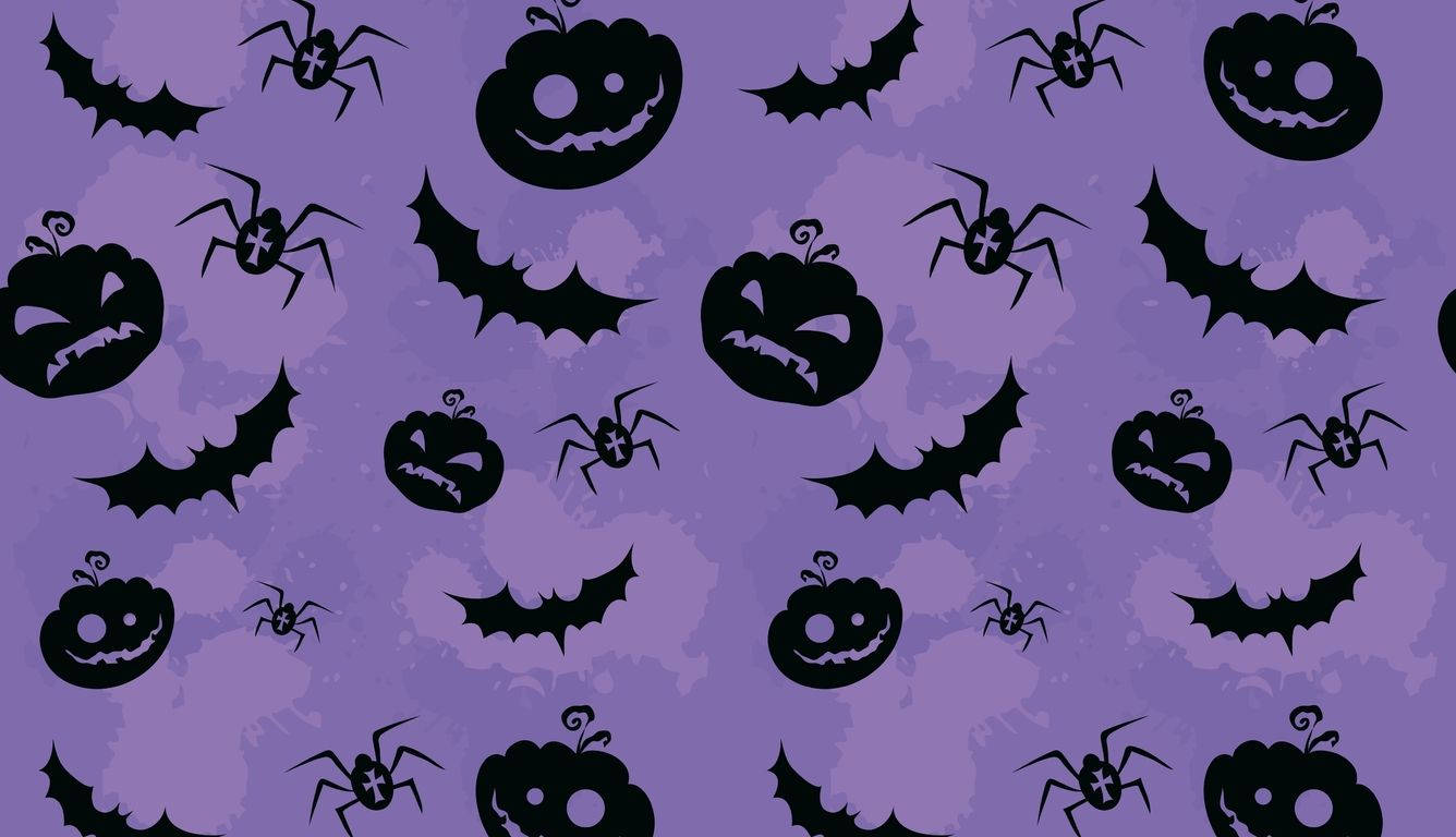 Violet Halloween Laptop Pattern Wallpaper