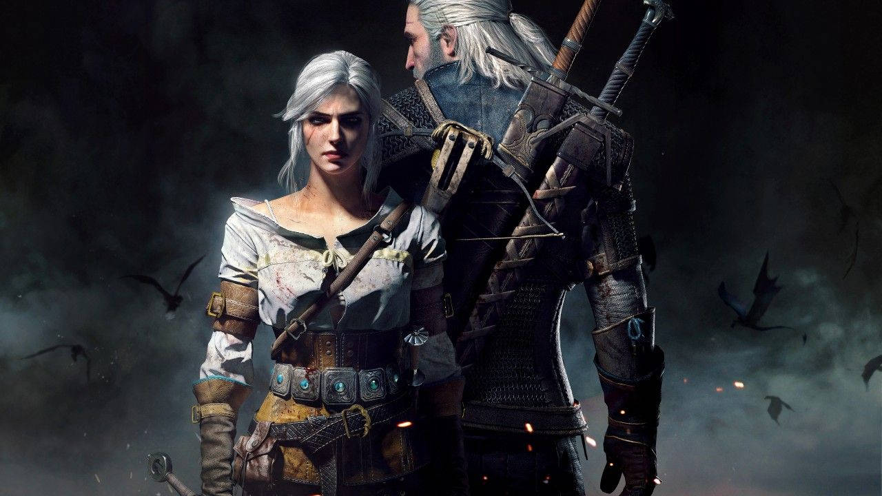Stride into Battle with Ciri and Geralt Wallpaper