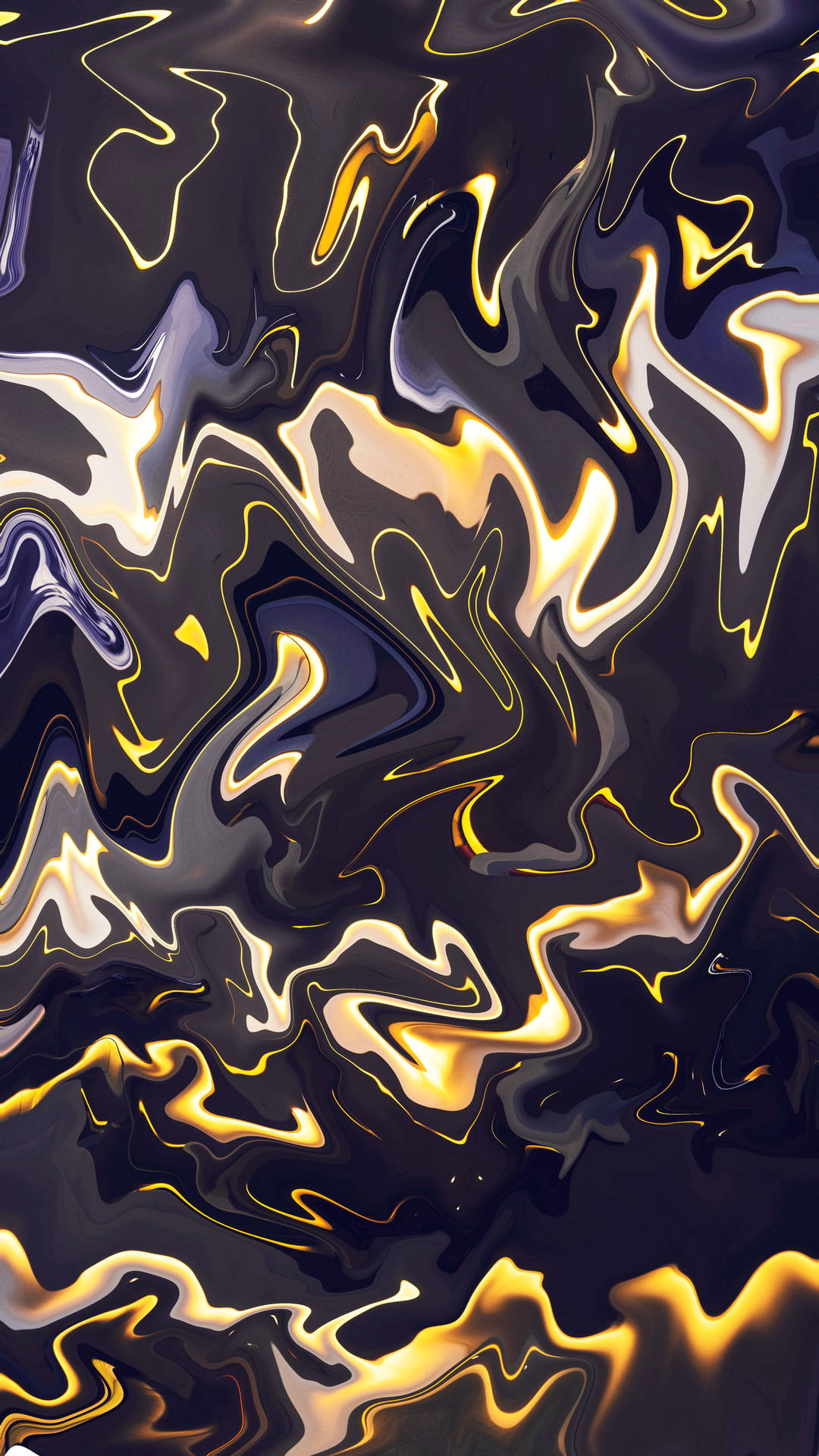 Warped Black And Gold Marble Wallpaper