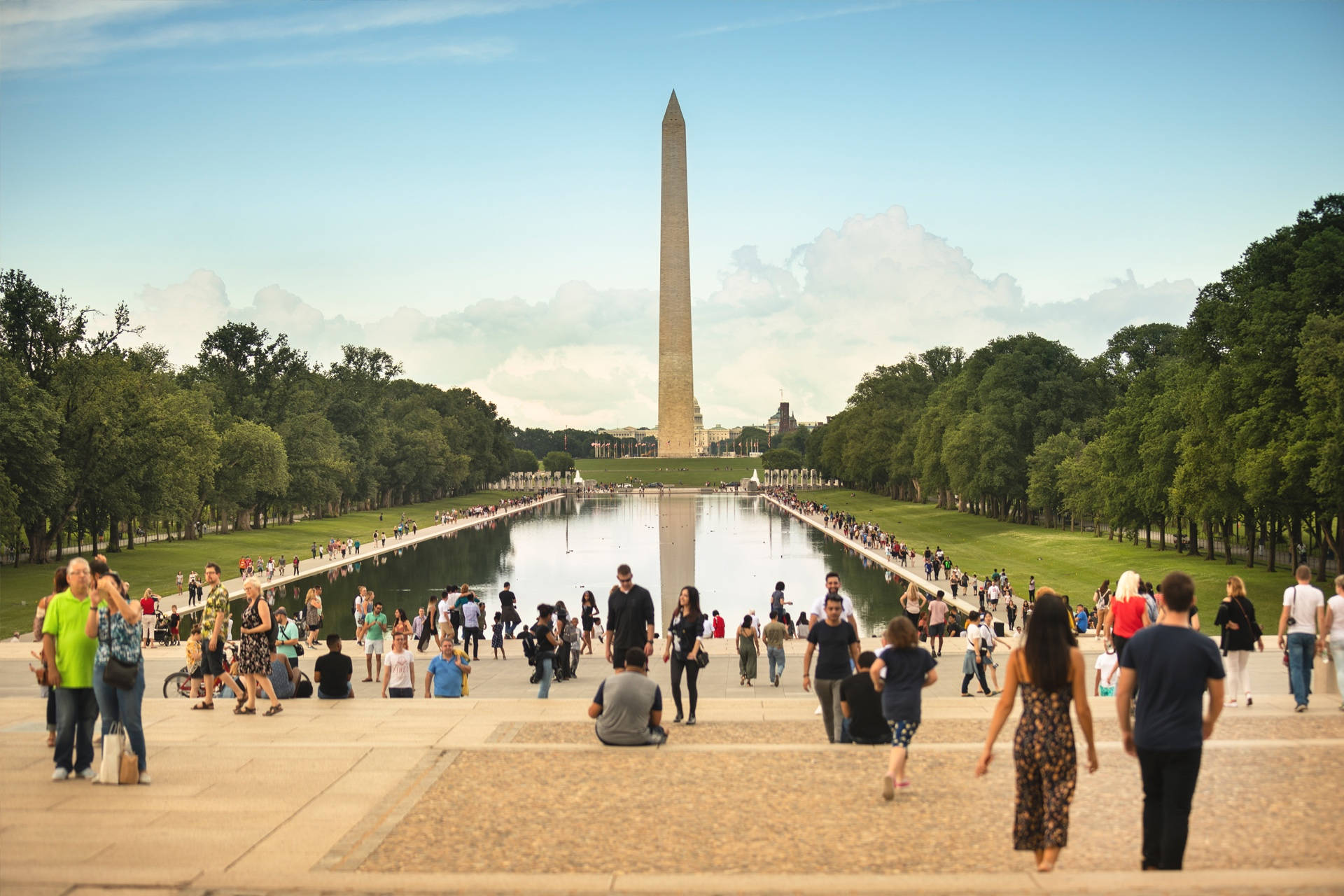 Washington Monument Visiting Tourists Wallpaper