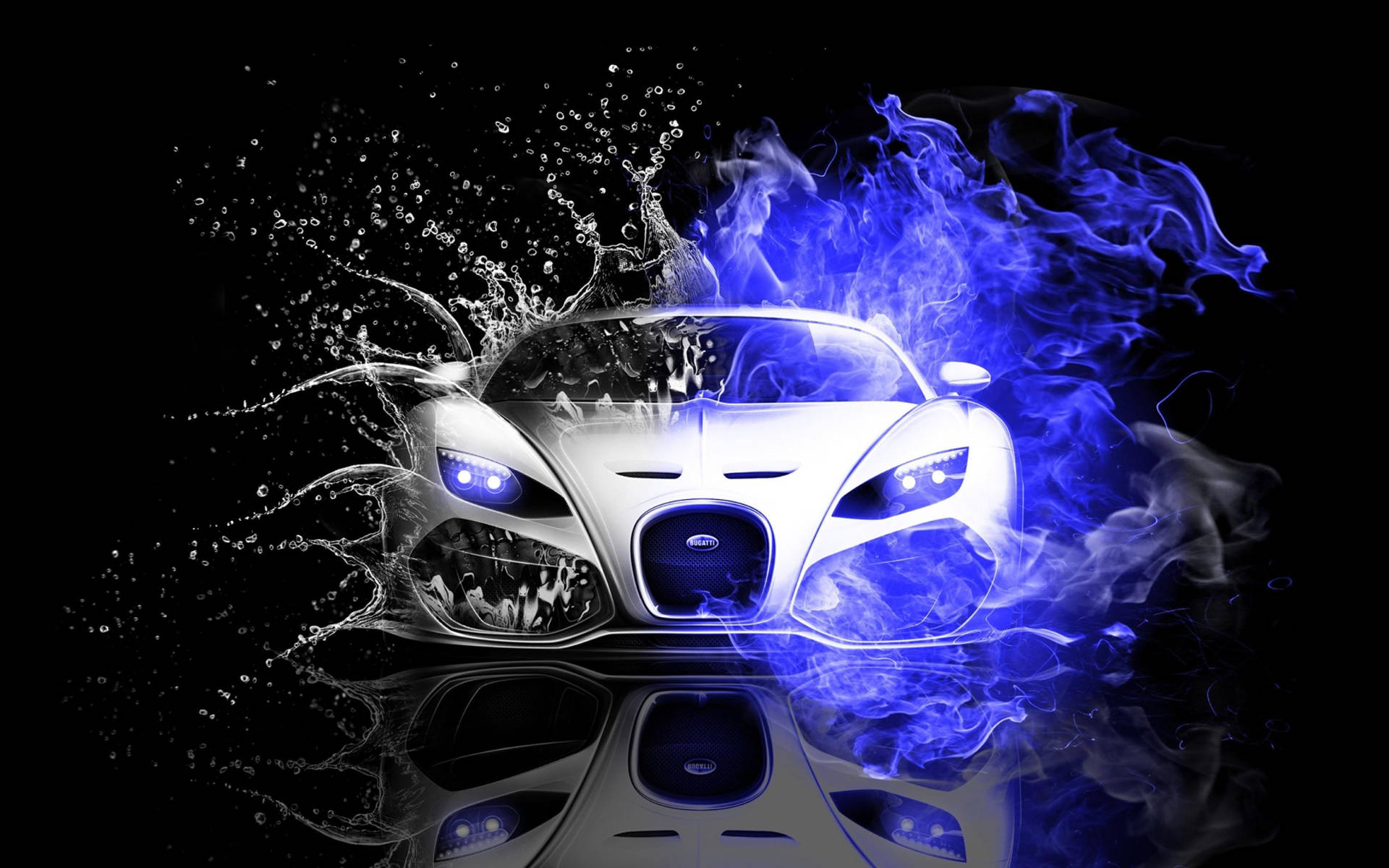 Speed Demon- A White Bugatti Car Wallpaper