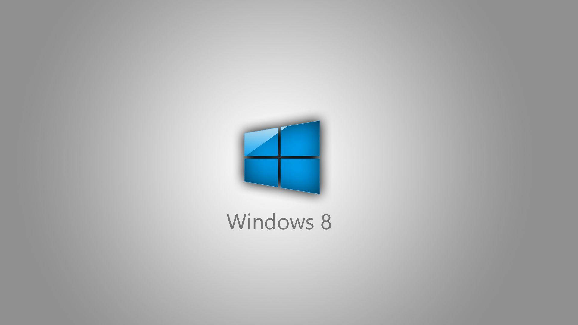 Windows 8 logo on a white gradient background. Wallpaper