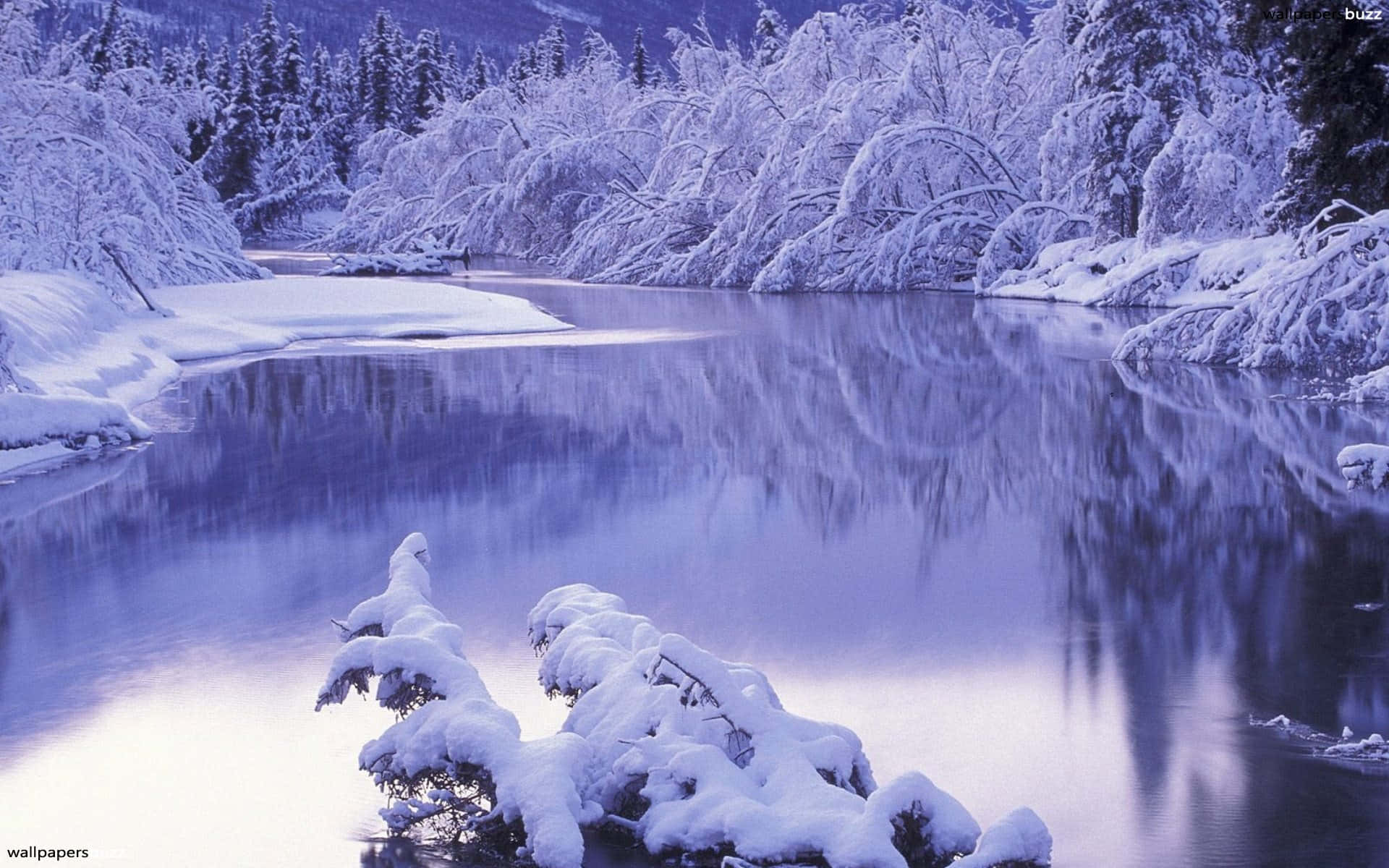Lake Winter Wonderland Desktop Wallpaper