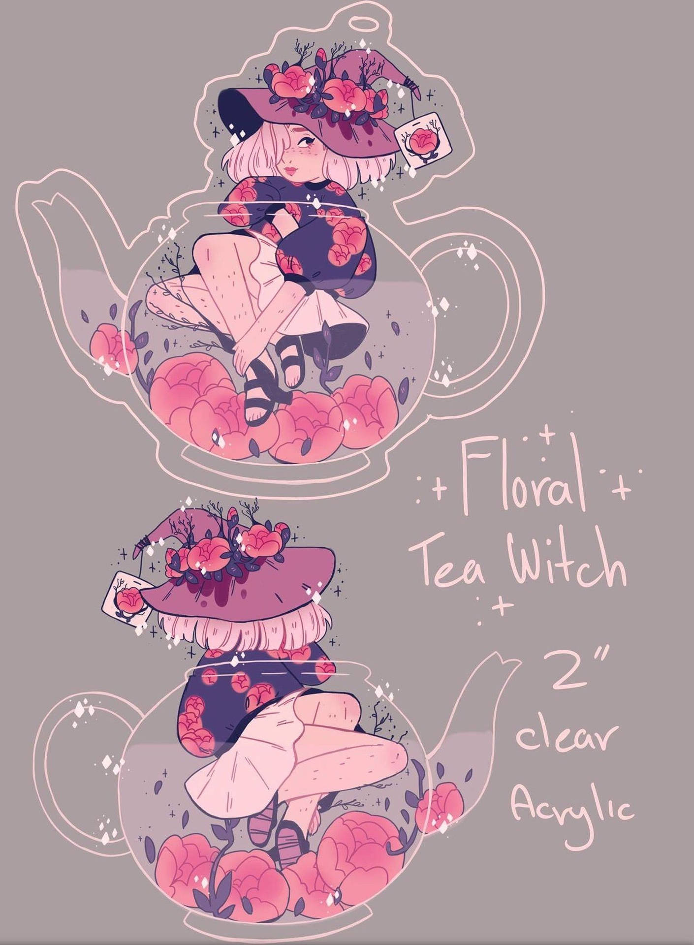Witchy Aesthetic Floral Tea Wallpaper