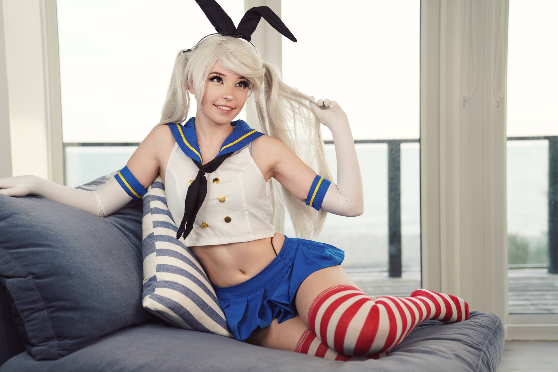 Exquisite Shimakaze Cosplay by elegant woman Wallpaper