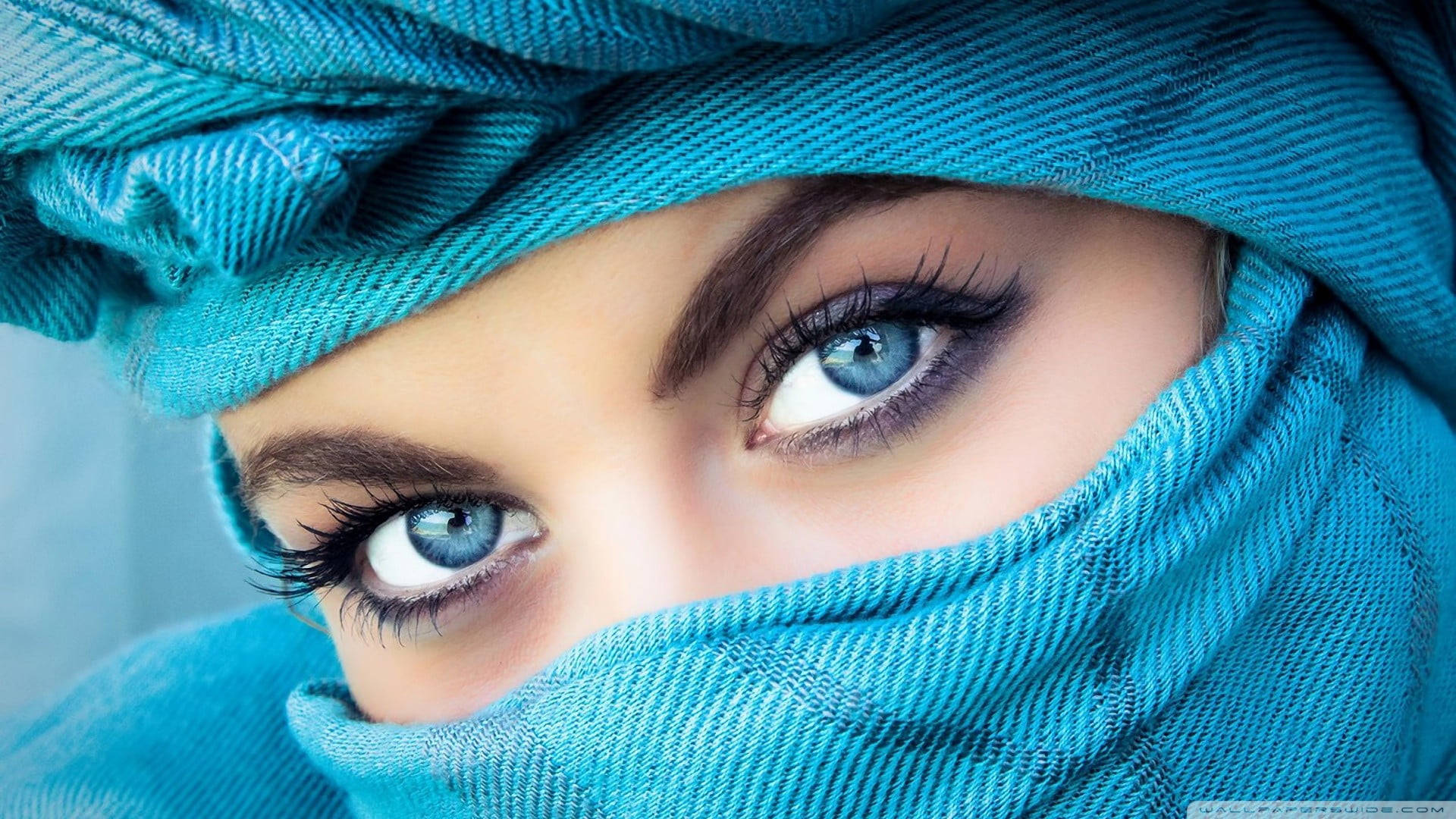 Enigmatic Woman with Cloth Covered Face Wallpaper