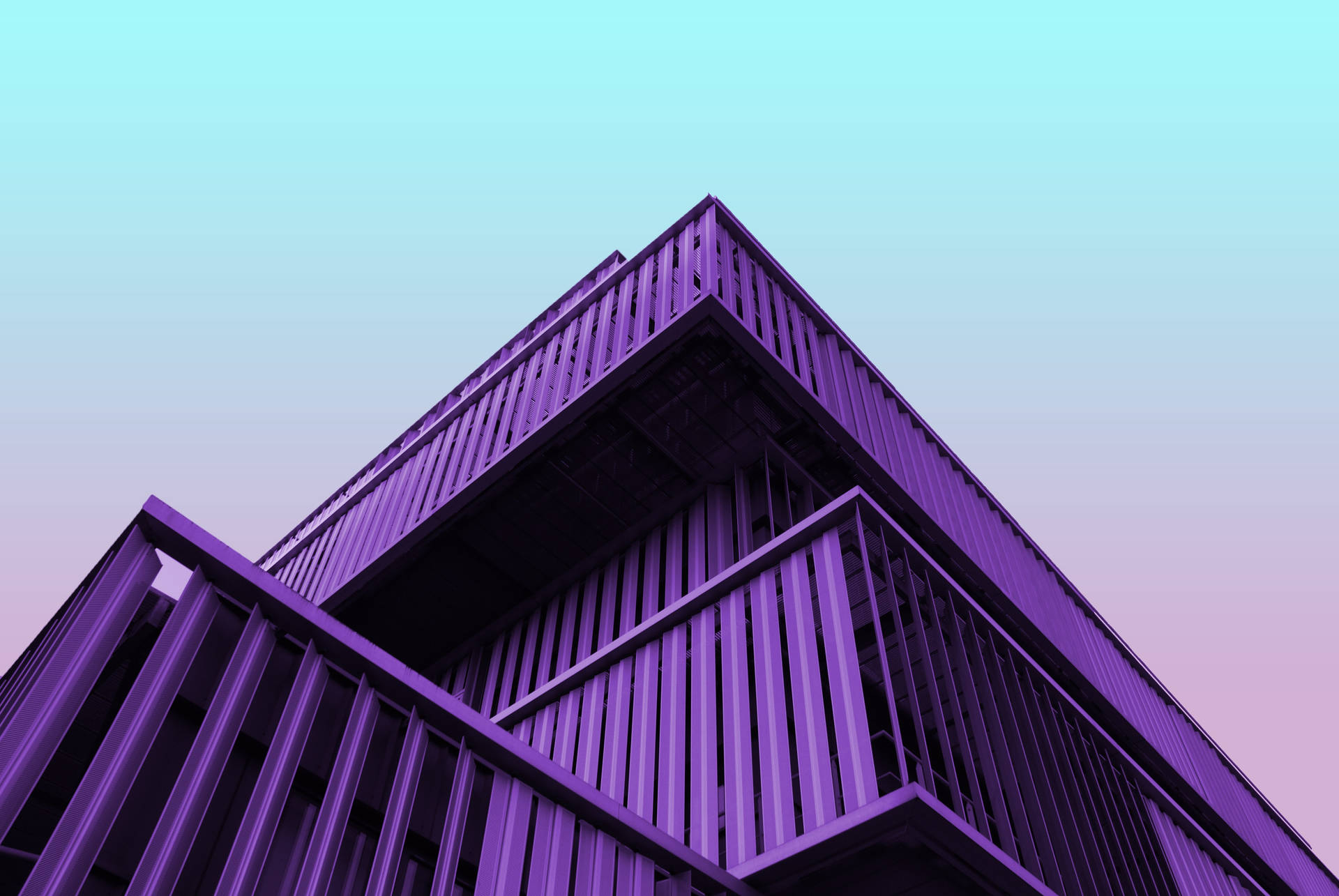 Worm's Eye-view 4k Purple Building Wallpaper