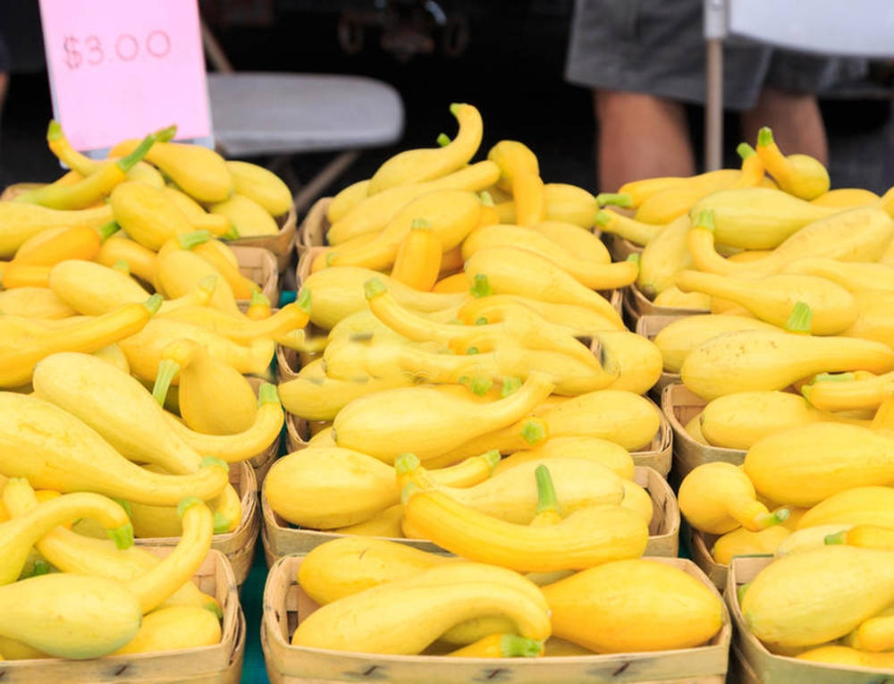 Yellow Squash Fruits In The Market Wallpaper