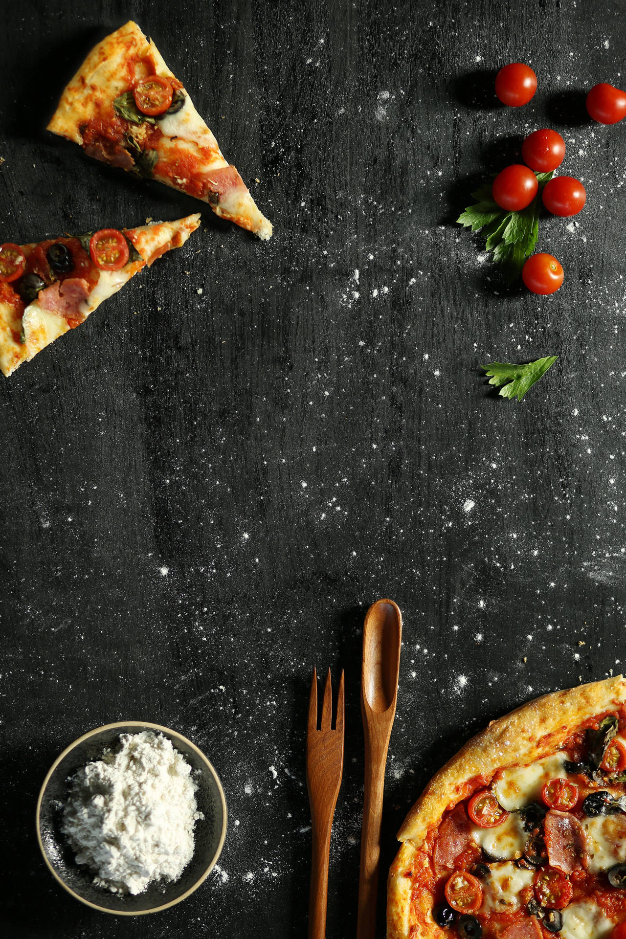 "Sizzling Hot Pizza, Ready to Enjoy!" Wallpaper