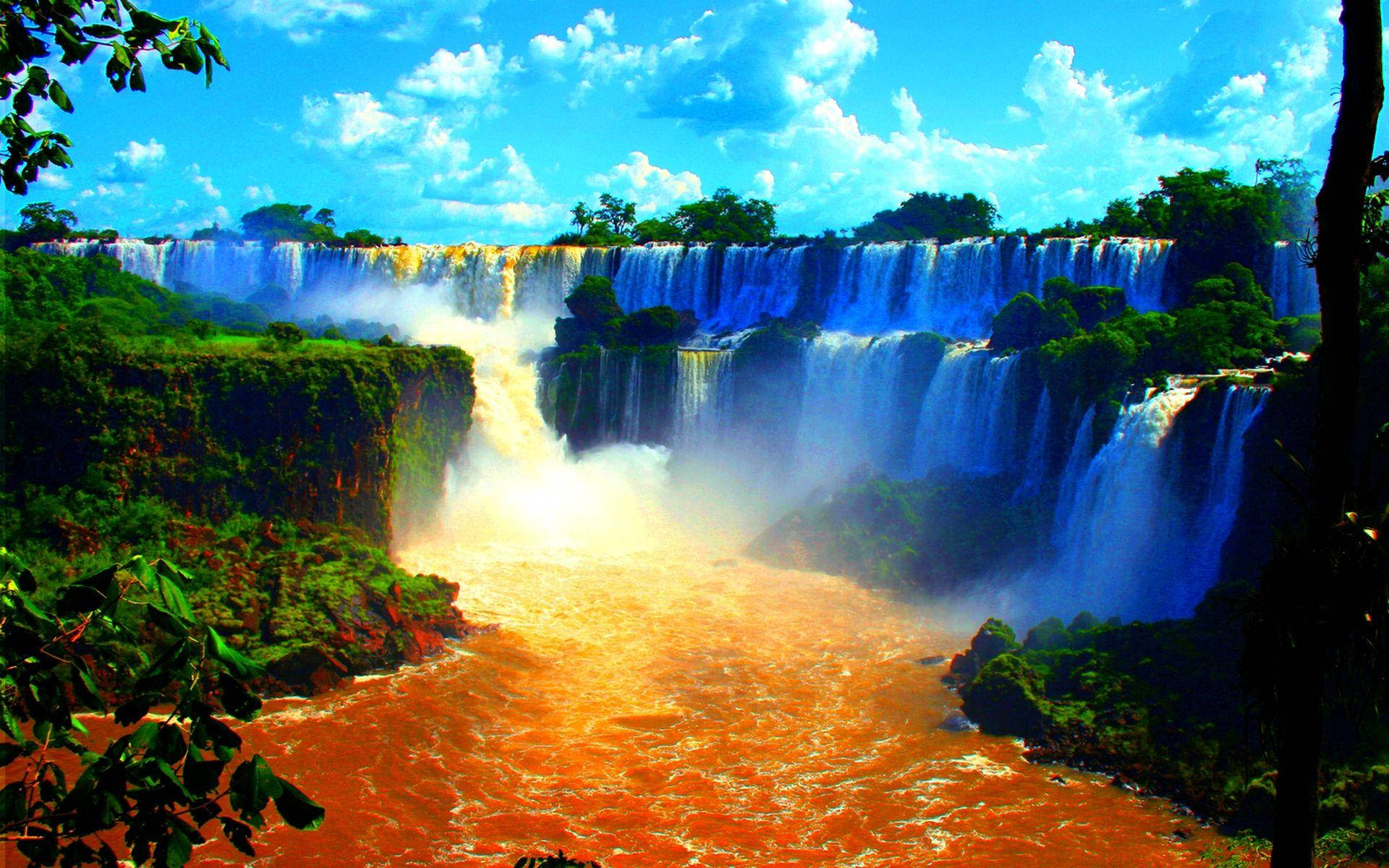 Zambia Waterfalls Art Wallpaper