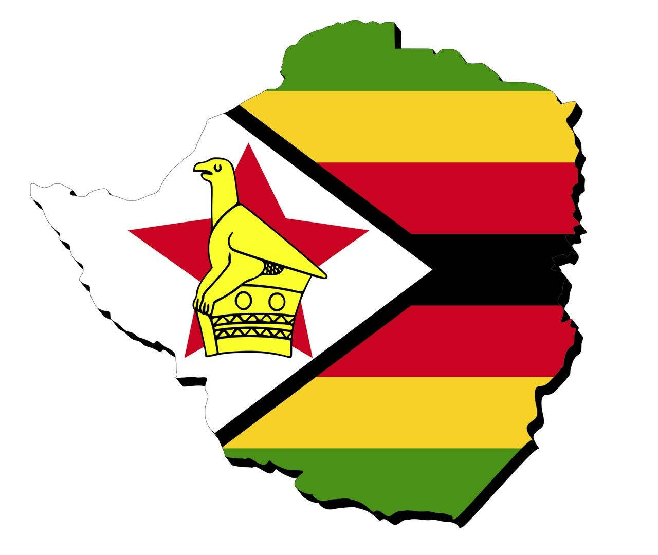 Zimbabwe's Map Flag Wallpaper